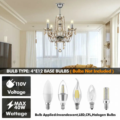 Elegant decorbites crystal chandelier pendant light with polished chrome finish and teardrop crystals for luxury spaces