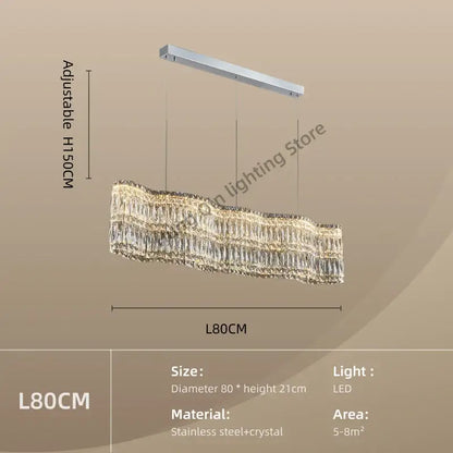 DecorBites crystal chandelier pendant light with sleek stainless steel frame and cascading crystals for elegant spaces