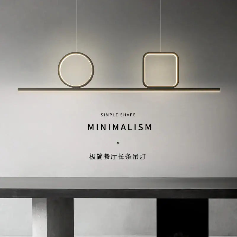 Modern minimalist decorbites crystal chandelier pendant light with circular and square metallic frames emitting ambient light