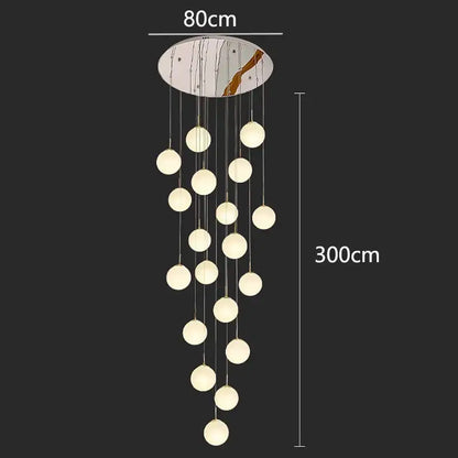 Modern decorbites crystal chandelier pendant light with circular mount and cascading spherical glass bulbs for living room