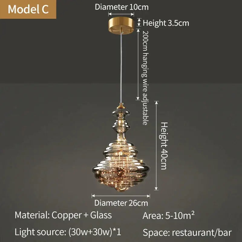 Gold-toned copper and glass decorbites crystal chandelier with tiered ripple texture for modern kitchen decor