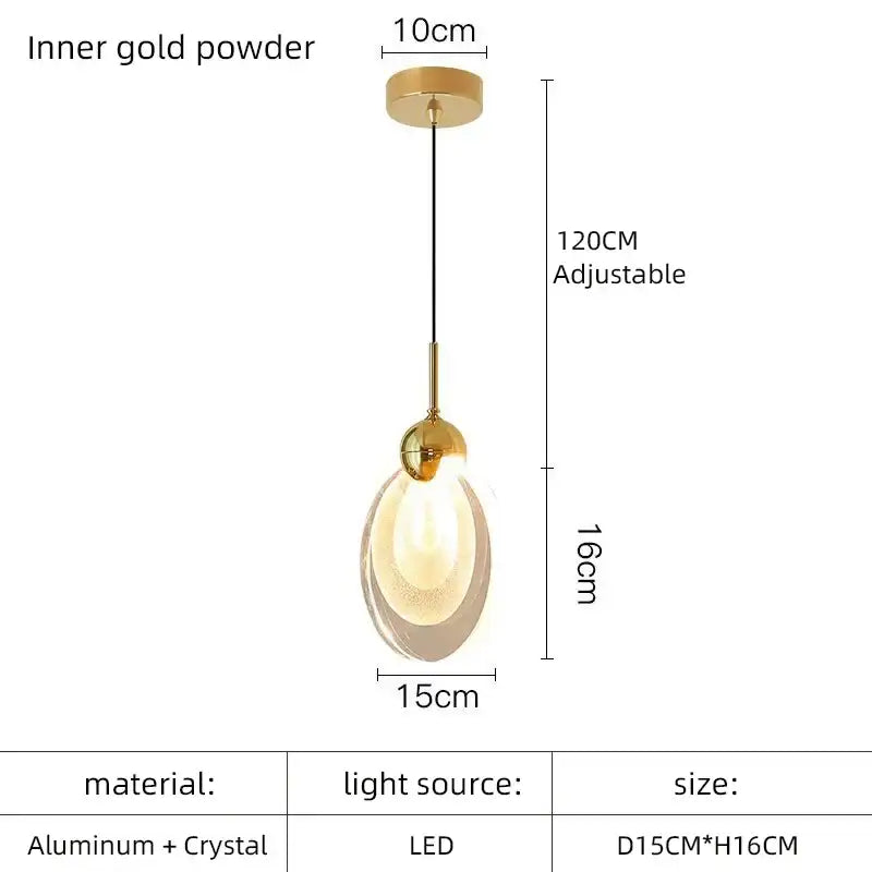 A modern decorbites crystal led chandelier gold pendant light with aluminum frame and adjustable 120cm hanging length