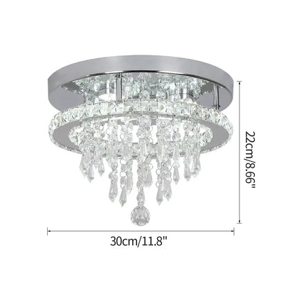 Chrome-finished Decorbites crystal led sun moon spiral chandelier with clear crystal droplets for dining room light