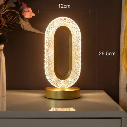 Decorbites crystal led table lamp glowing gold oval light with intricate mesh design for bedroom decorbites crystal led table lamp