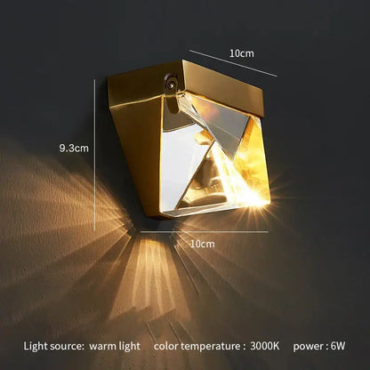 DecorBites™ Crystal LED Wall Sconce: Modern Minimalist Bedroom Luxury Light