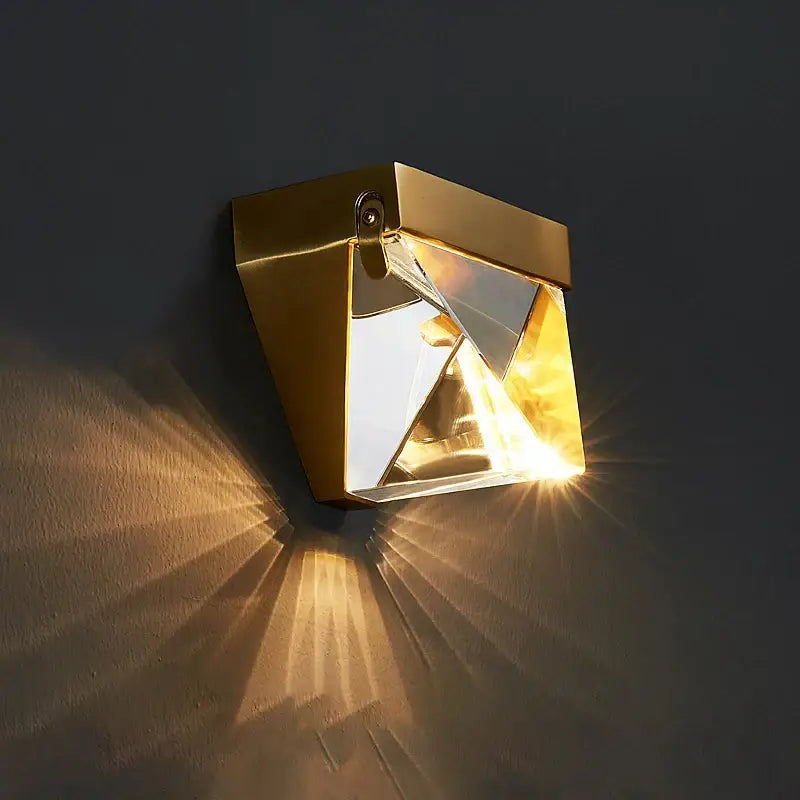 DecorBites™ Crystal LED Wall Sconce: Modern Minimalist Bedroom Luxury Light