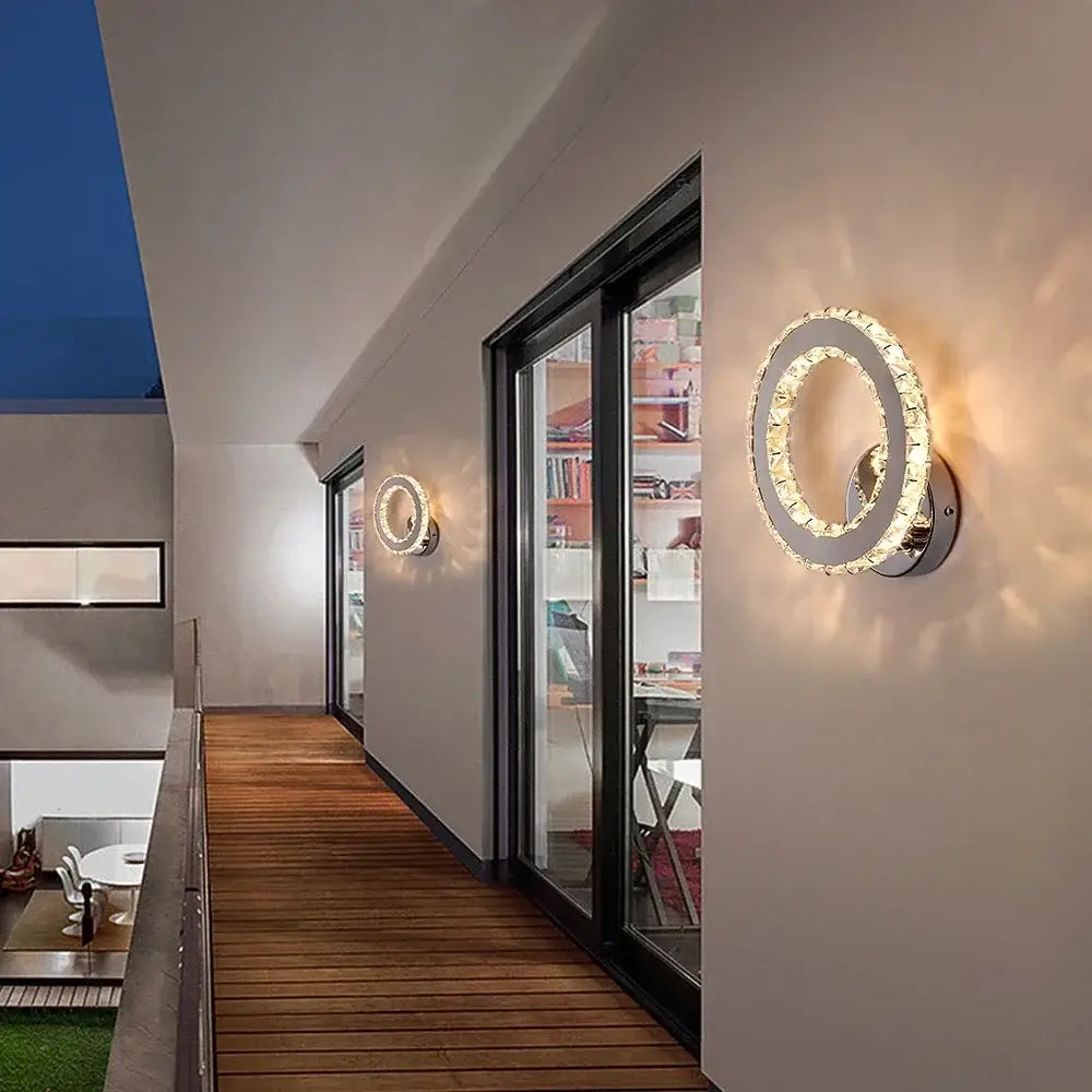 DecorBites™ Crystal LED Wall Sconce: Modern Minimalist Lighting for Living Room, Bedroom, Hallway
