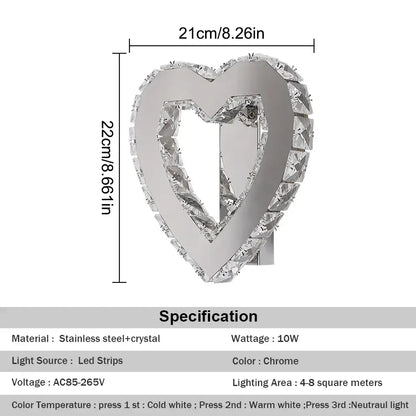 DecorBites™ Crystal LED Wall Sconce: Modern Minimalist Lighting for Living Room, Bedroom, Hallway