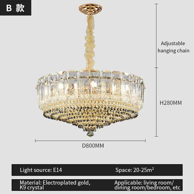 DecorBites™ Crystal Light Chandelier: Modern Elegance for Living Room, Bedroom, Dining Room