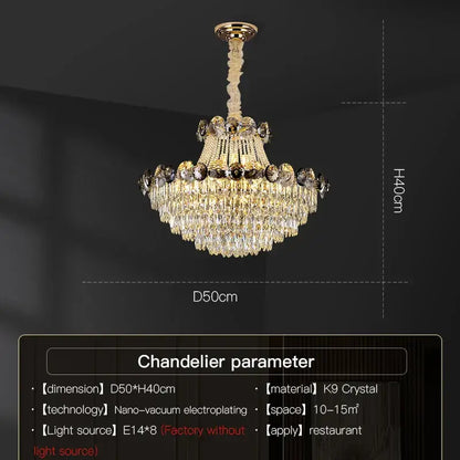 DecorBites™ Crystal Light Luxury Chandelier for Living Room Dining Bedroom