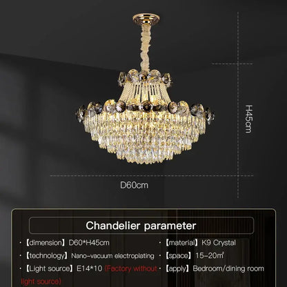 DecorBites™ Crystal Light Luxury Chandelier for Living Room Dining Bedroom