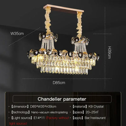 DecorBites™ Crystal Light Luxury Chandelier for Living Room Dining Bedroom
