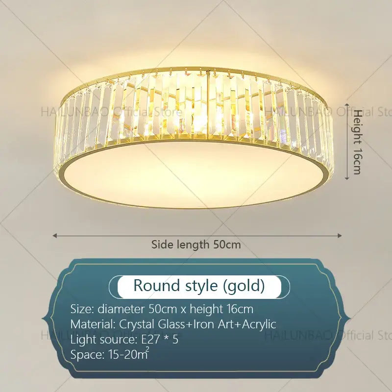 DecorBites™ Crystal Light: Modern Restaurant Hotel Ceiling Light for Living Room