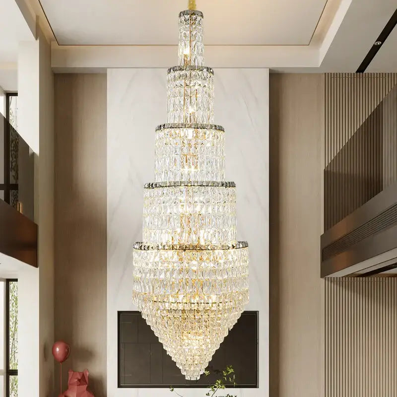 DecorBites™ Crystal Loft Chandelier for Elegant Living Spaces