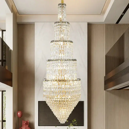DecorBites™ Crystal Loft Chandelier for Elegant Living Spaces
