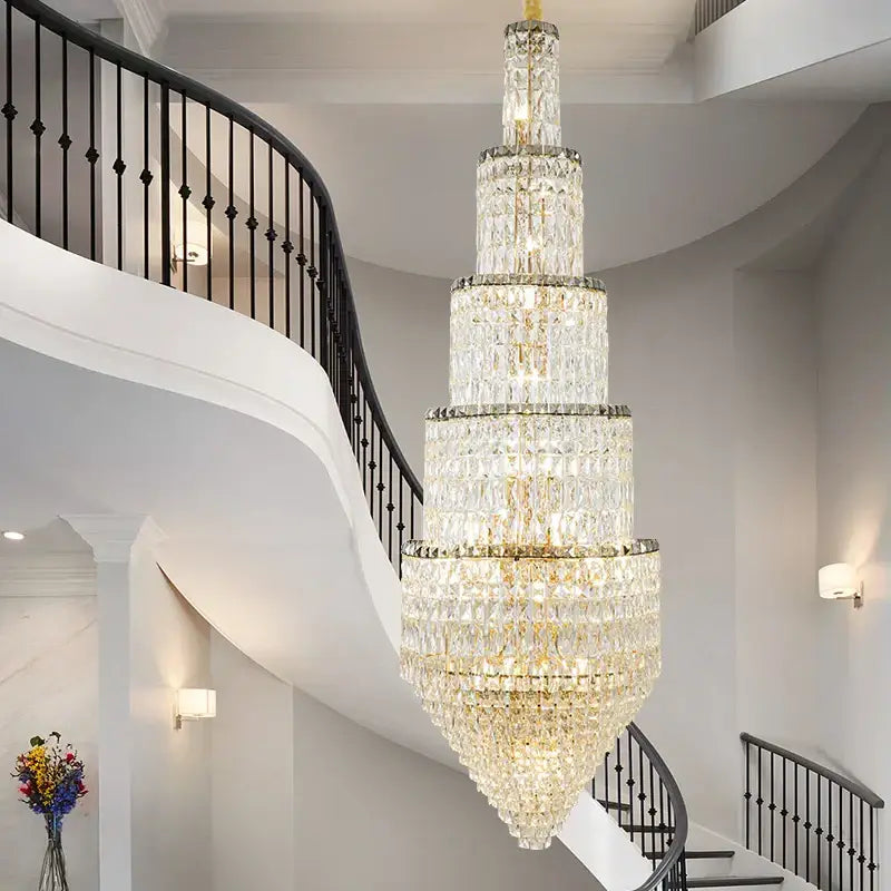 DecorBites™ Crystal Loft Chandelier for Elegant Living Spaces