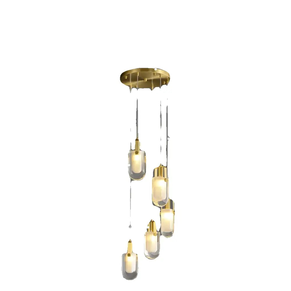 DecorBites™ Crystal Loft Chandelier for Staircase, Living Room, and Apartment Luxe Lighting