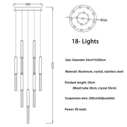 DecorBites™ Crystal Loft Chandelier: Modern Nordic Art Deco Gold LED Lighting for Living Room