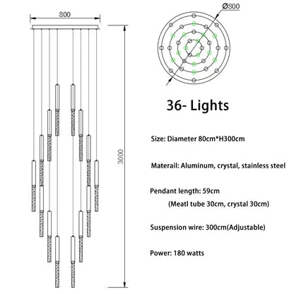 DecorBites™ Crystal Loft Chandelier: Modern Nordic Art Deco Gold LED Lighting for Living Room
