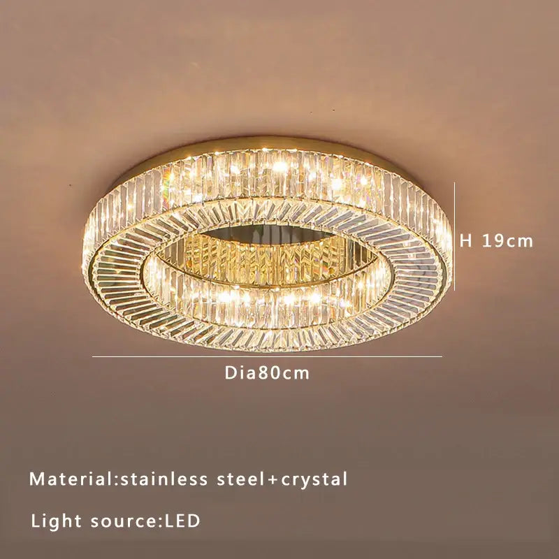 DecorBites™ Crystal Luxe C-Shape LED Ceiling Lamp Gold Finish