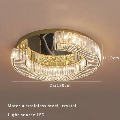 DecorBites™ Crystal Luxe C-Shape LED Ceiling Lamp Gold Finish