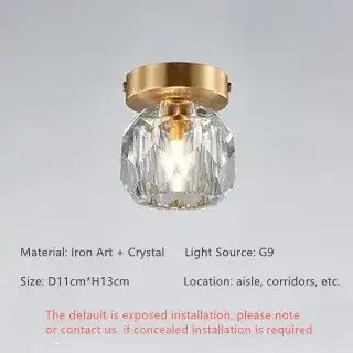 DecorBites™ Crystal Luxe Ceiling Lamp: Modern Minimalist Design for Porch, Corridor, Aisle, Balcony.