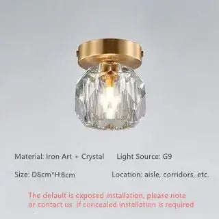 DecorBites™ Crystal Luxe Ceiling Lamp: Modern Minimalist Design for Porch, Corridor, Aisle, Balcony.