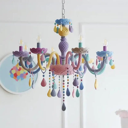 DecorBites™ Crystal Luxury Candle Chandelier Vanity Pendant Light for Living Dining Bedroom
