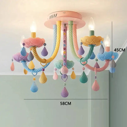 DecorBites™ Crystal Luxury Candle Chandelier Vanity Pendant Light for Living Dining Bedroom