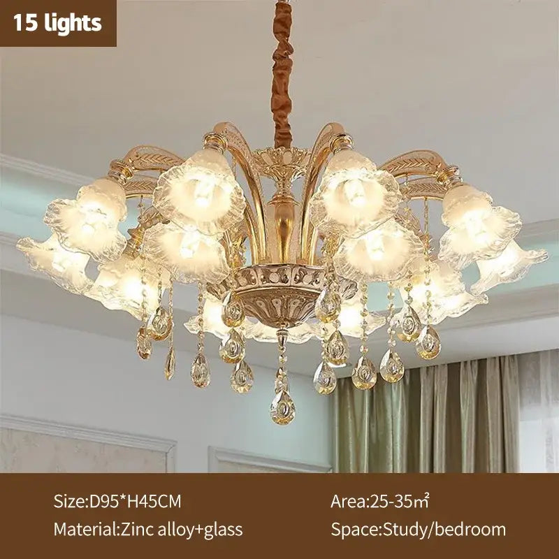DecorBites™ Crystal Luxury Ceiling Chandelier for Living Room, Hotel, Villa Lobby - Nordic Modern Lighting