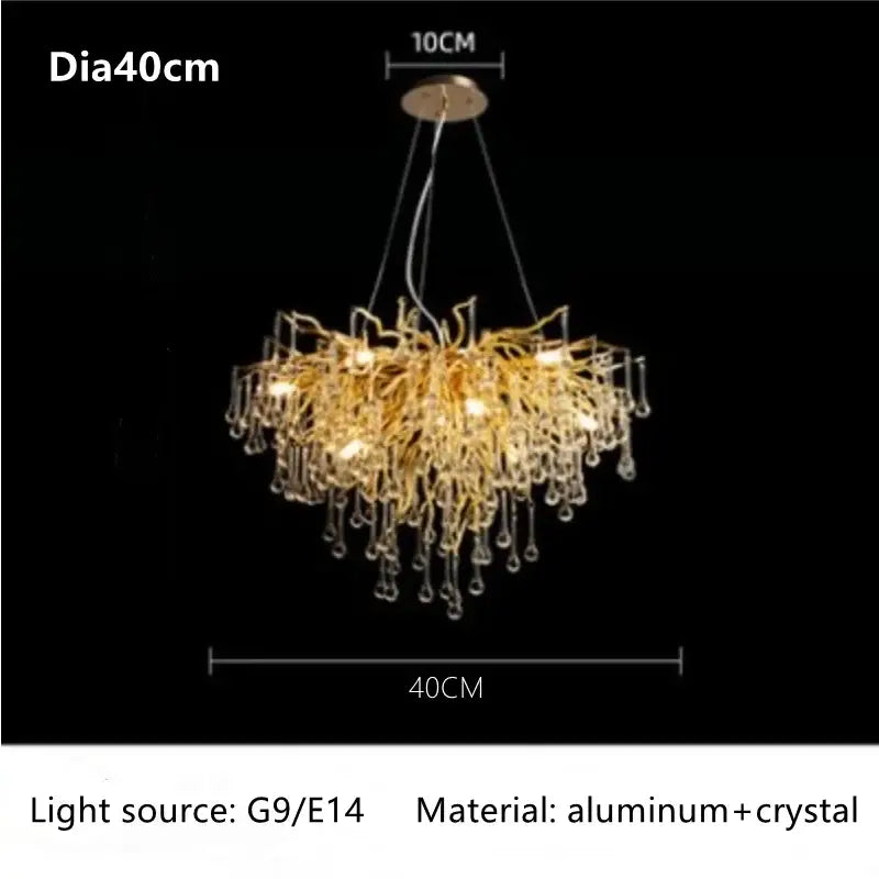 DecorBites™ Crystal Luxury Ceiling Chandelier: Modern Living Dining Bedroom Pendant Lights