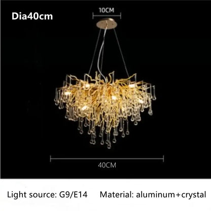 DecorBites™ Crystal Luxury Ceiling Chandelier: Modern Living Dining Bedroom Pendant Lights