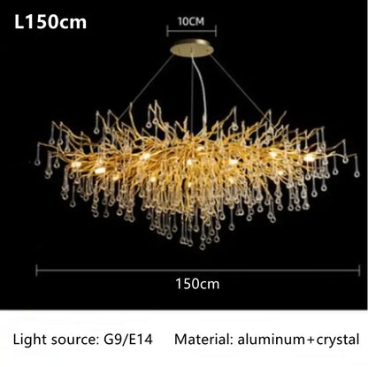DecorBites™ Crystal Luxury Ceiling Chandelier: Modern Living Dining Bedroom Pendant Lights