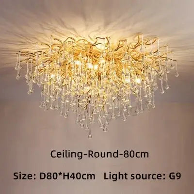 DecorBites™ Crystal Luxury Ceiling Chandelier: Modern Living Dining Bedroom Pendant Lights