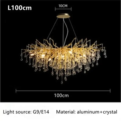 DecorBites™ Crystal Luxury Ceiling Chandelier: Modern Living Dining Bedroom Pendant Lights