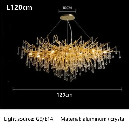 DecorBites™ Crystal Luxury Ceiling Chandelier: Modern Living Dining Bedroom Pendant Lights