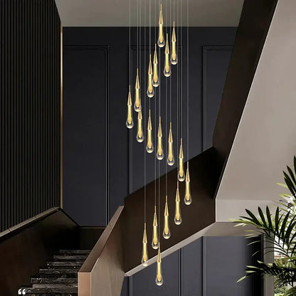 DecorBites™ Crystal Luxury Ceiling Chandelier Staircase Pendant Light for Home Decor