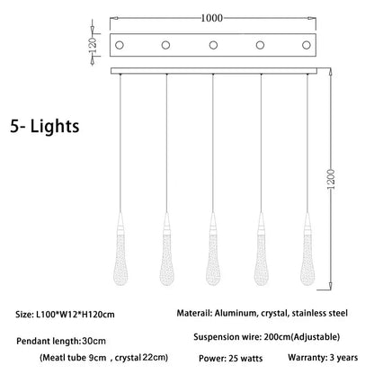 DecorBites™ Crystal Luxury Ceiling Chandelier Staircase Pendant Light for Home Decor