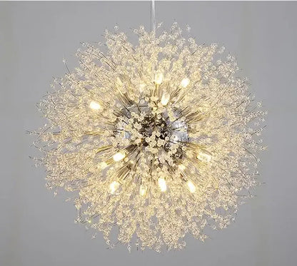 Decorbites dandelion chandelier gold and crystal living room light with delicate spherical design and warm-toned lights