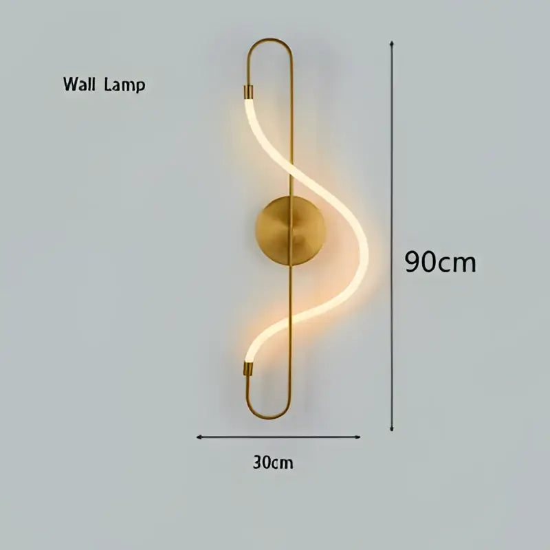 Gold-toned decorbites™ dimmable nordic hose led ceiling chandelier with sleek curved neon light for home decor