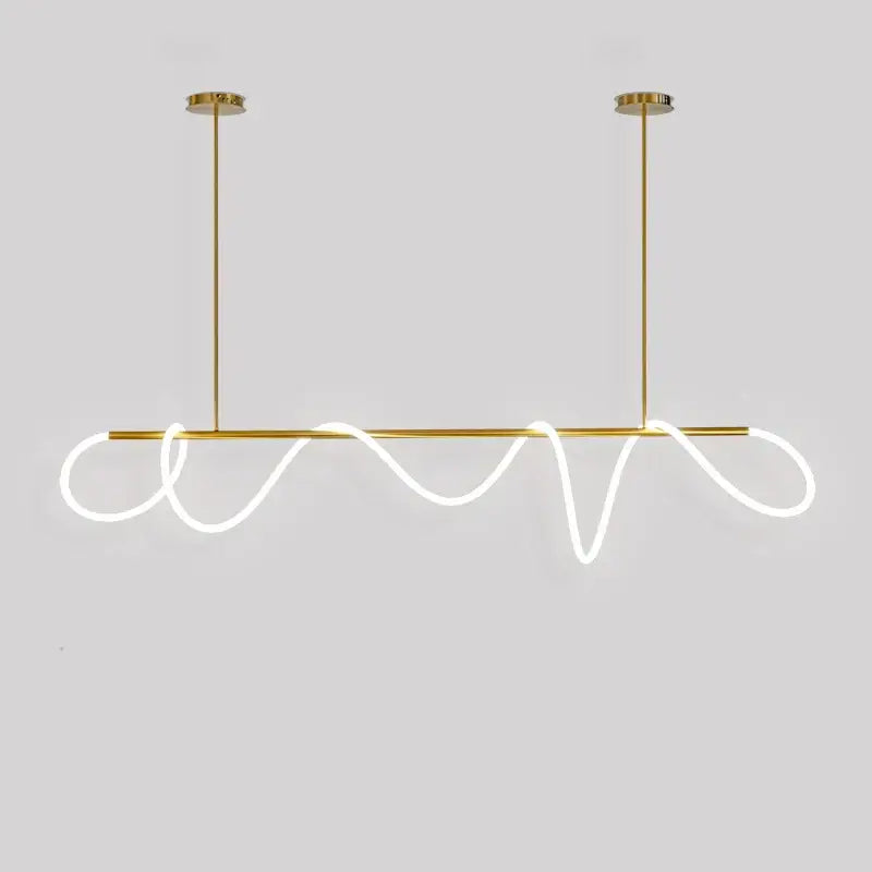 Modern gold-toned decorbites™ dimmable nordic led ceiling chandelier with sleek curved led strip for home decor