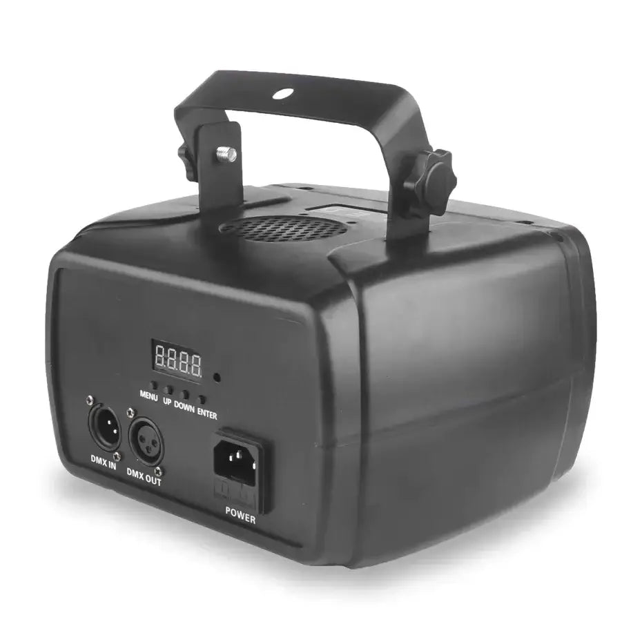 Black plastic decorbites disco derby dj lighting controller with handle dmx ports and power input for party room lighting