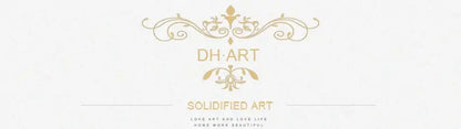 Gold ornamental logo with intricate scrollwork and floral motifs on DecorBites™ dog lover Nordic canvas wall art