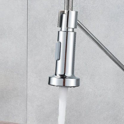 Chrome finished decorbites dual function kitchen sprayer head with sleek modern design and flexible braided hose for faucets