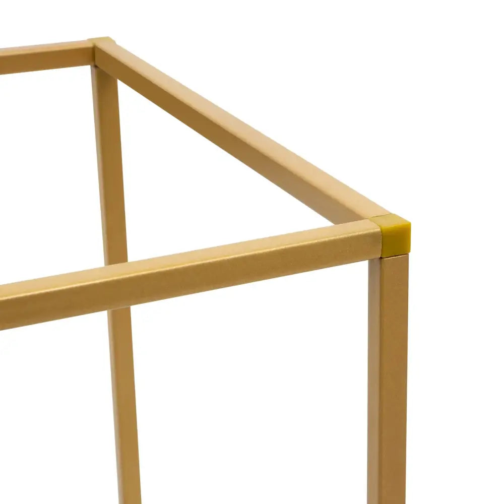 Decorbites elegant 10-piece gold metal flower stand with geometric design and yellow corner caps for weddings
