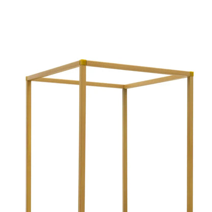 Gold-colored metal flower stand with minimalist geometric design from decorbites elegant 10-piece wedding flower stand