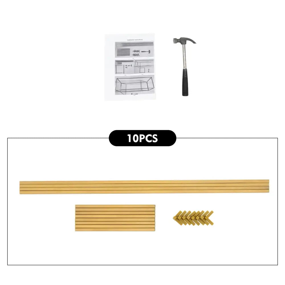 Decorbites elegant 10-piece gold metal wall-mounted wedding flower stand kit with hammer and assembly instructions