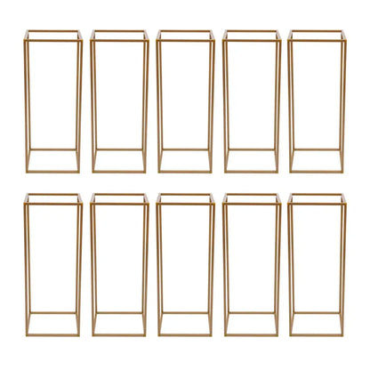 Decorbites elegant 10-piece gold metal wedding flower stand arranged in two rows for wedding flower displays