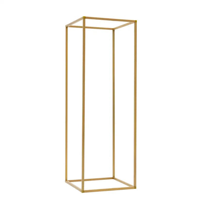 DecorBites elegant 10-piece gold wedding flower stand with gold-toned metal and minimalist geometric design