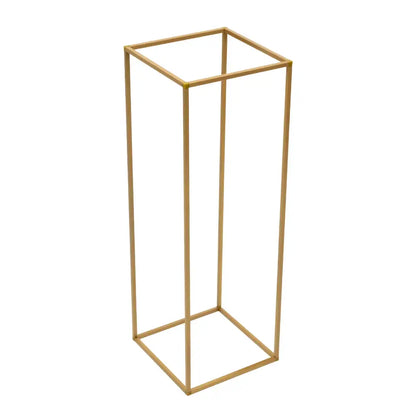 Decorbites™ elegant 10-piece gold-toned metal rectangular wedding flower stand for floral displays at weddings